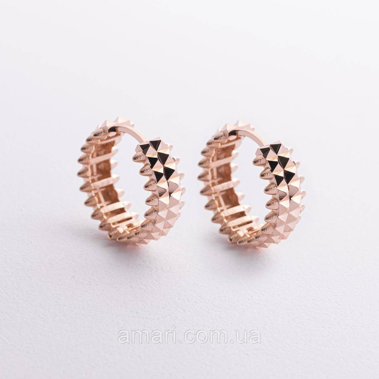Сережки — кільця в червоному золоті с09399, фото 1