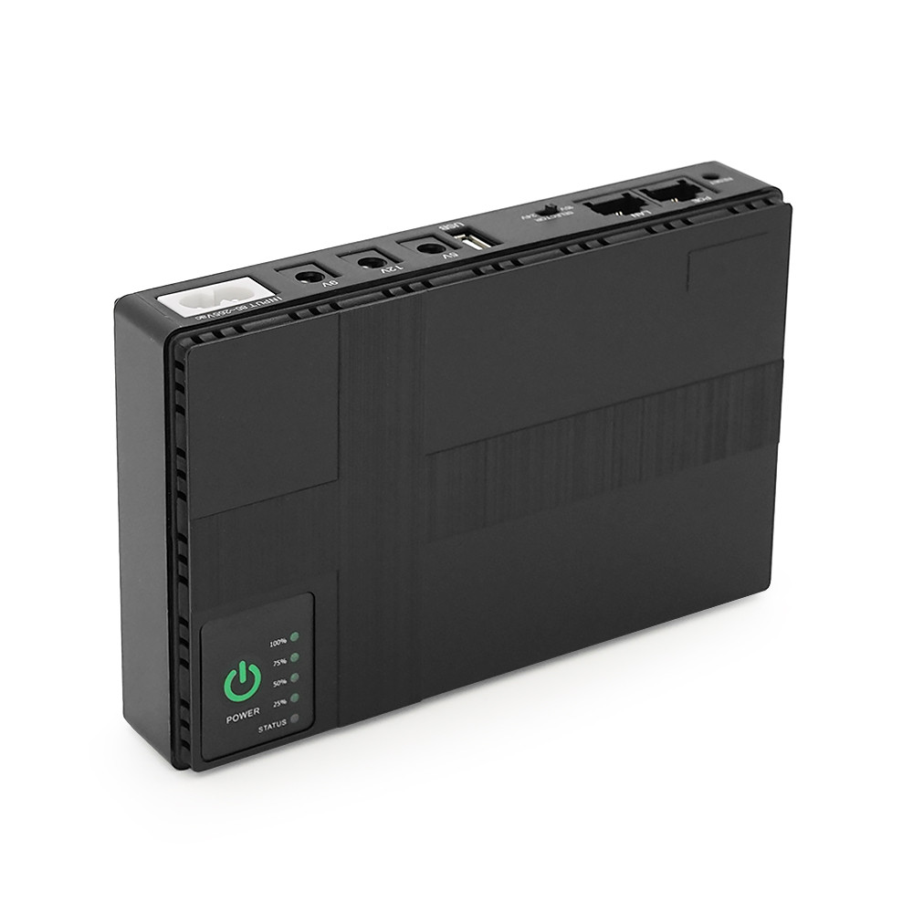ДБЖ UPS-18W DC1018P для роутерів/комутаторів/PON/POE-430, 5/9/12V, 1A, 10400MAh(4*2600MAh), Black, BOX