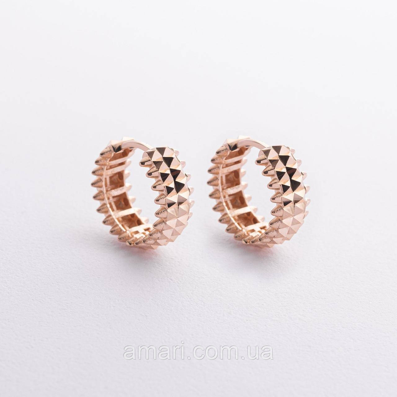 Сережки — кільця в червоному золоті с09400, фото 1