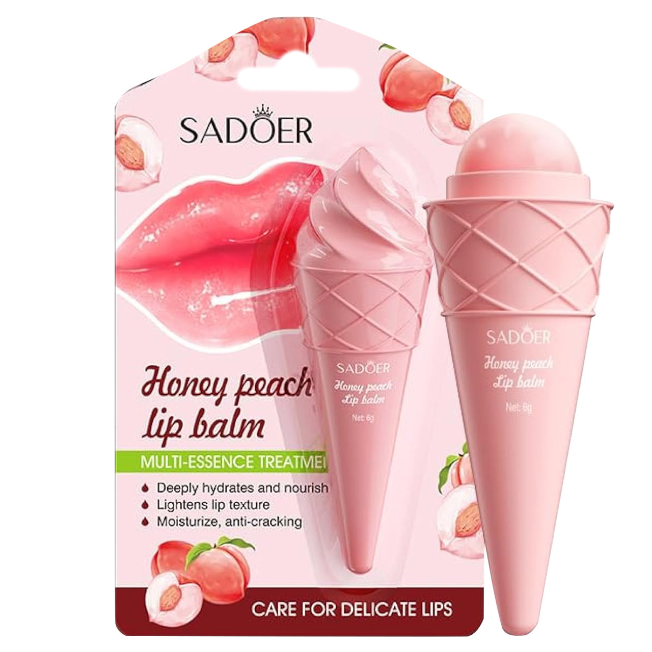 Бальзам для губ SADOER Honey Peach зволожувальний 6 г