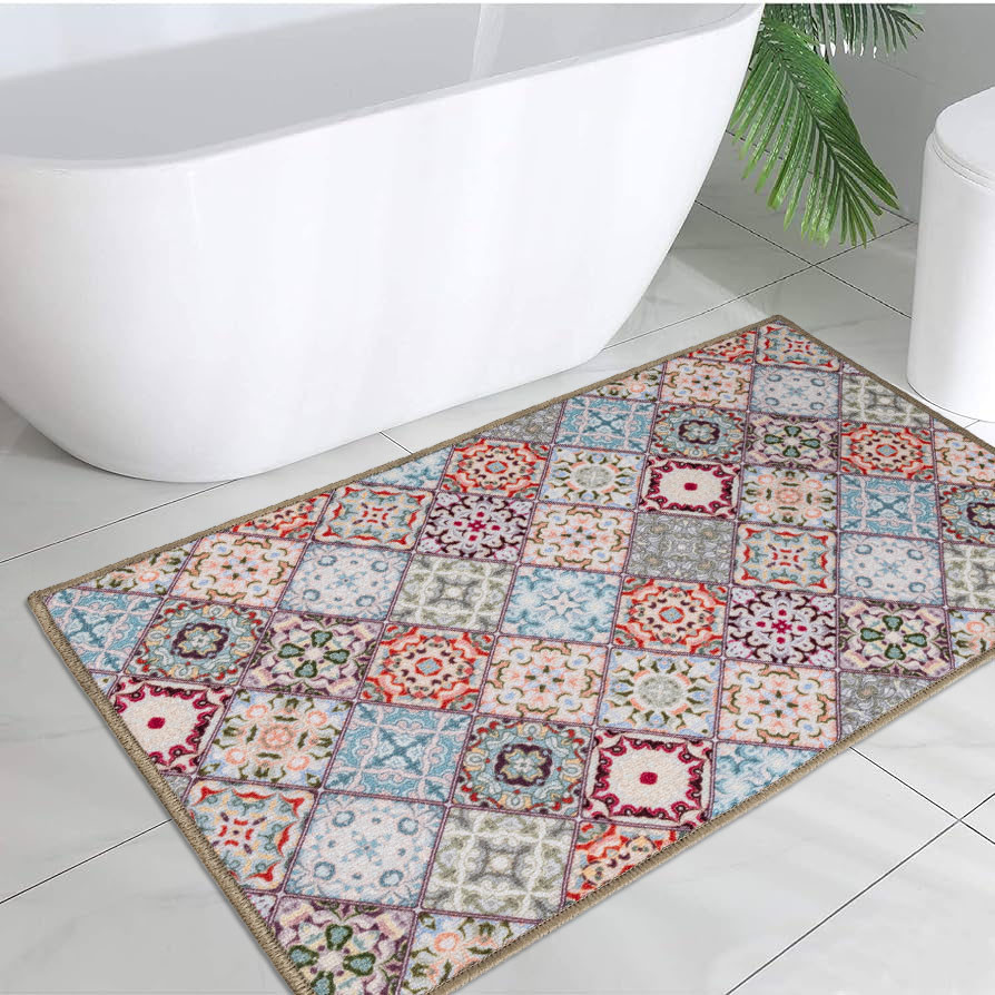 Килимок у ванну кімнату MAC Carpet Print 202В 80х120 см Сірий Блакитний, фото 1