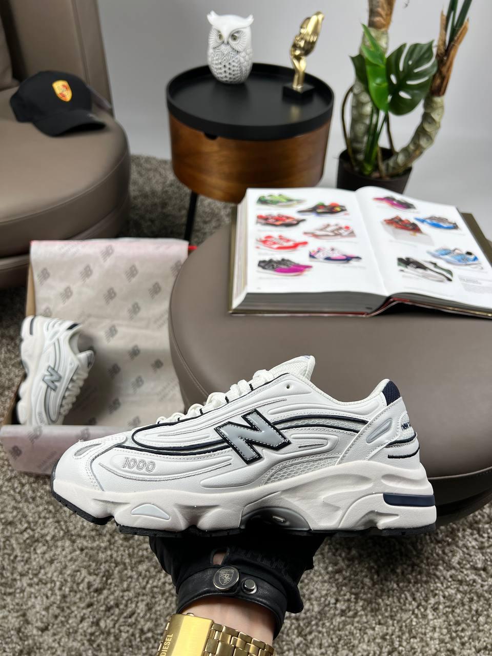 Чоловічі кросівки шкіра текстиль New Balance 1000 White Black, кеди Нью Беланс весна осінь. Чоловіче взуття