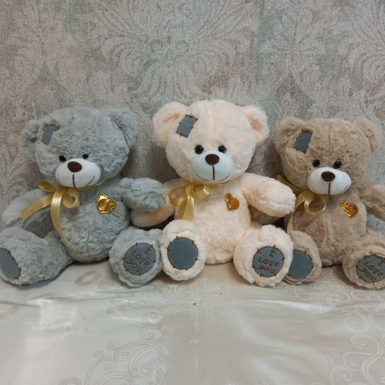 Плюшевий Ведмедик Тедді з бантиком висота 40 см, фото 1