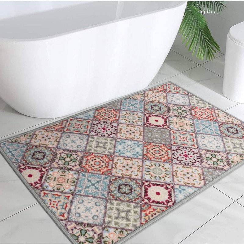 Килимок у ванну кімнату MAC Carpet Print 202В 80х120 см Сірий Блакитний
