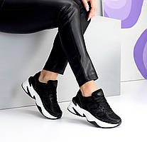 Жіночі спортивні кросівки чорні екошкіра сітка біла підошва легкі зручні для повсякденного носіння Viki