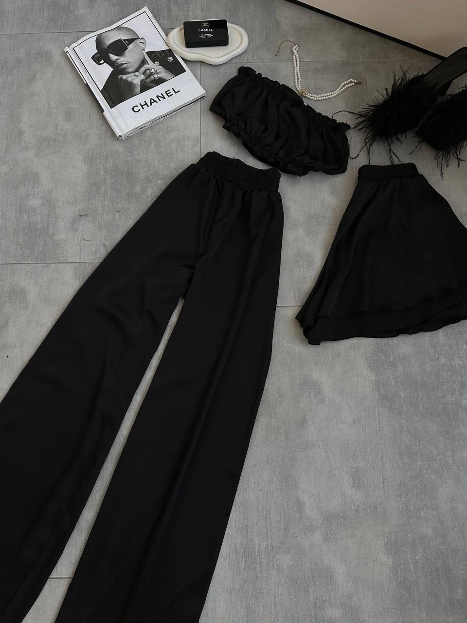 Шовкова жіноча піжама трійка спокусливий жіночий одяг для дому Топ шорти штани шовк на подарунок, фото 1