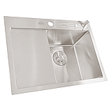 Кухонна мийка Nett NS-6045(L) врізна нержавіюча 3.0/1.5, фото 5