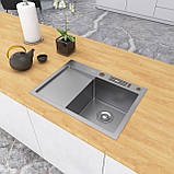 Кухонна мийка Nett NS-6045(L) врізна нержавіюча 3.0/1.5, фото 3