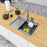 Кухонна мийка Nett NS-6045(L) врізна нержавіюча 3.0/1.5, фото 2