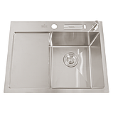 Кухонна мийка Nett NS-6045(L) врізна нержавіюча 3.0/1.5, фото 4