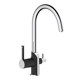 Латунний змішувач на мийку 2в1 із підключенням до фільтру води MIXXUS EDEM PREMIUM 021 Black