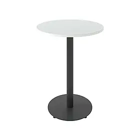 Стіл для кафе Соул лайт / Soul light d-60 чорний метал / Білий ДСП (текстура)