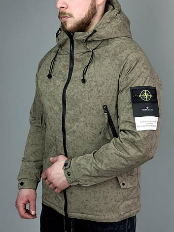 Чоловіча куртка Stone Island весна осінь, світла демісезонна куртка Стон Айленд із патчем, фото 1