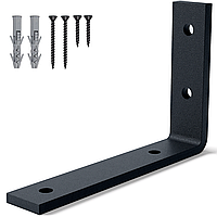 Тримач для полиць. Кронштейн. Кріплення полиці DVK Лофт 115х75 Сталь-5мм. Чорний, 1шт.