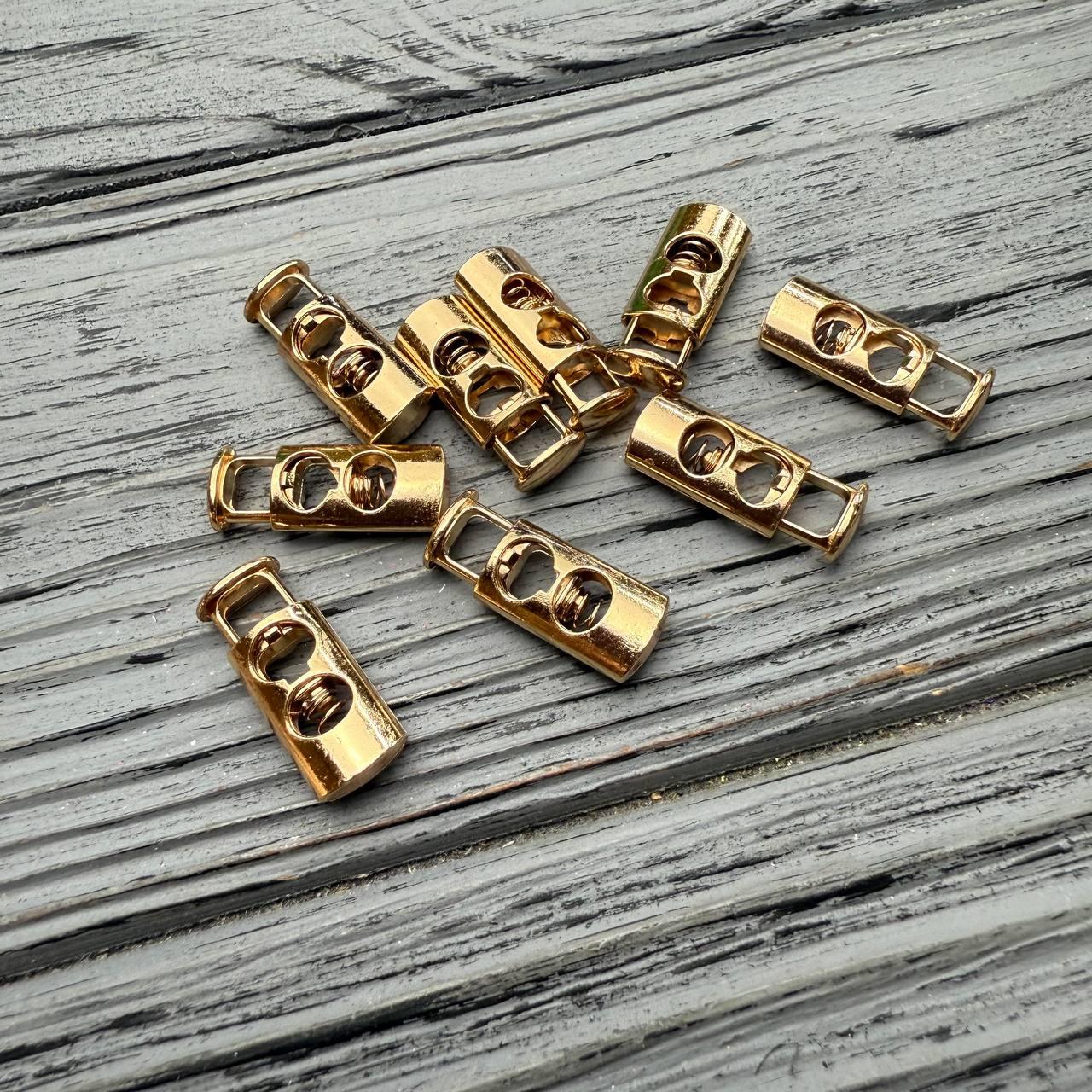 Фіксатор металевий на два отвори 3351 Золото