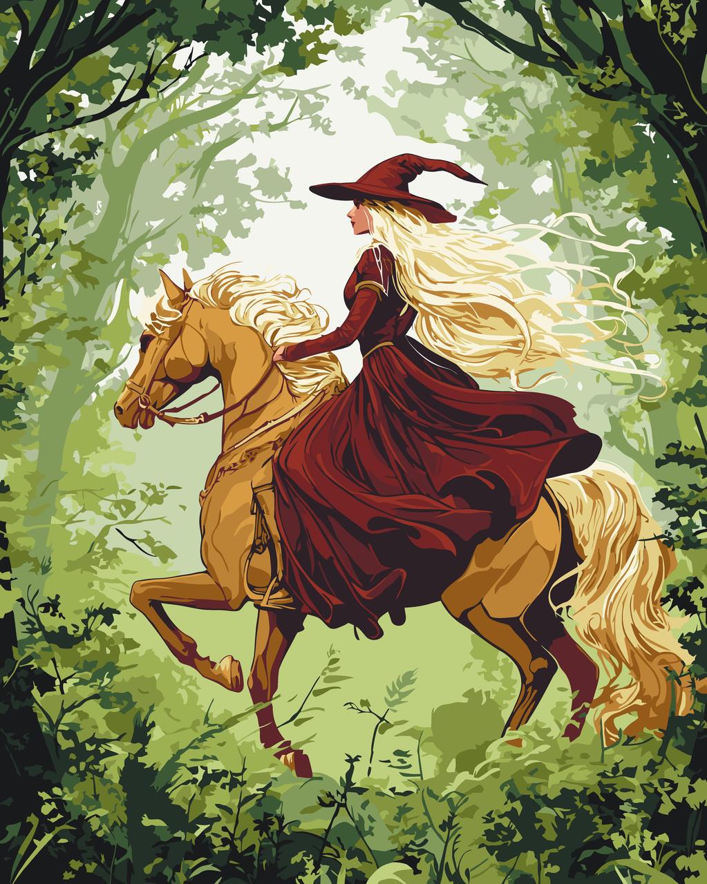 Картина за номерами Дівчина на коні 40*50 см Art Craft 10158-AC, фото 1