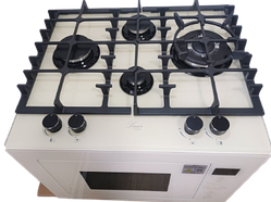 Варильна поверхня газова та мікрохвильова піч у бежевому кольорі. Комплект техніки Luxor Німеччина