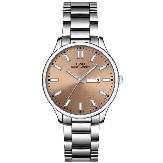 Наручний класичний кварцовий годинник Boerni Aibisino Couple Unisex (Сріблястий)