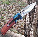 Ніж інерційний Browning, дерево, f78, викидний, фото 2