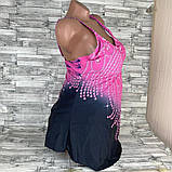 Купальник-сукня жіноча роздільна танкіні великий розмір 4XL 54 рожевий, фото 4