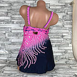 Купальник-сукня жіноча роздільна танкіні великий розмір 4XL 54 рожевий, фото 3