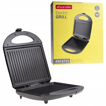 Електричний гриль бутербродниця Kamille KM-6725 з антипригарним покриттям