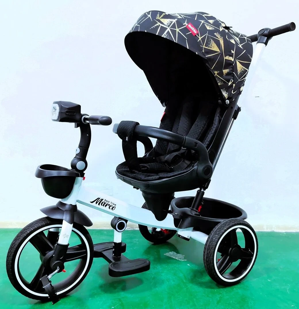 Велосипед триколісний дитячий з батьківською ручкою Best Trike Marco 9155 / 319-22 (EVA колеса, музика, світло)