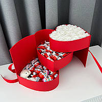 Подарочный бокс на день рождения с розами, сладостями и мишкой, подарок девушке из конфет