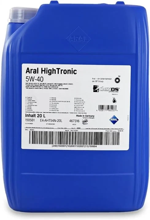 Моторне мастило Aral HighTronic SAE 5W-40 20 л., фото 1