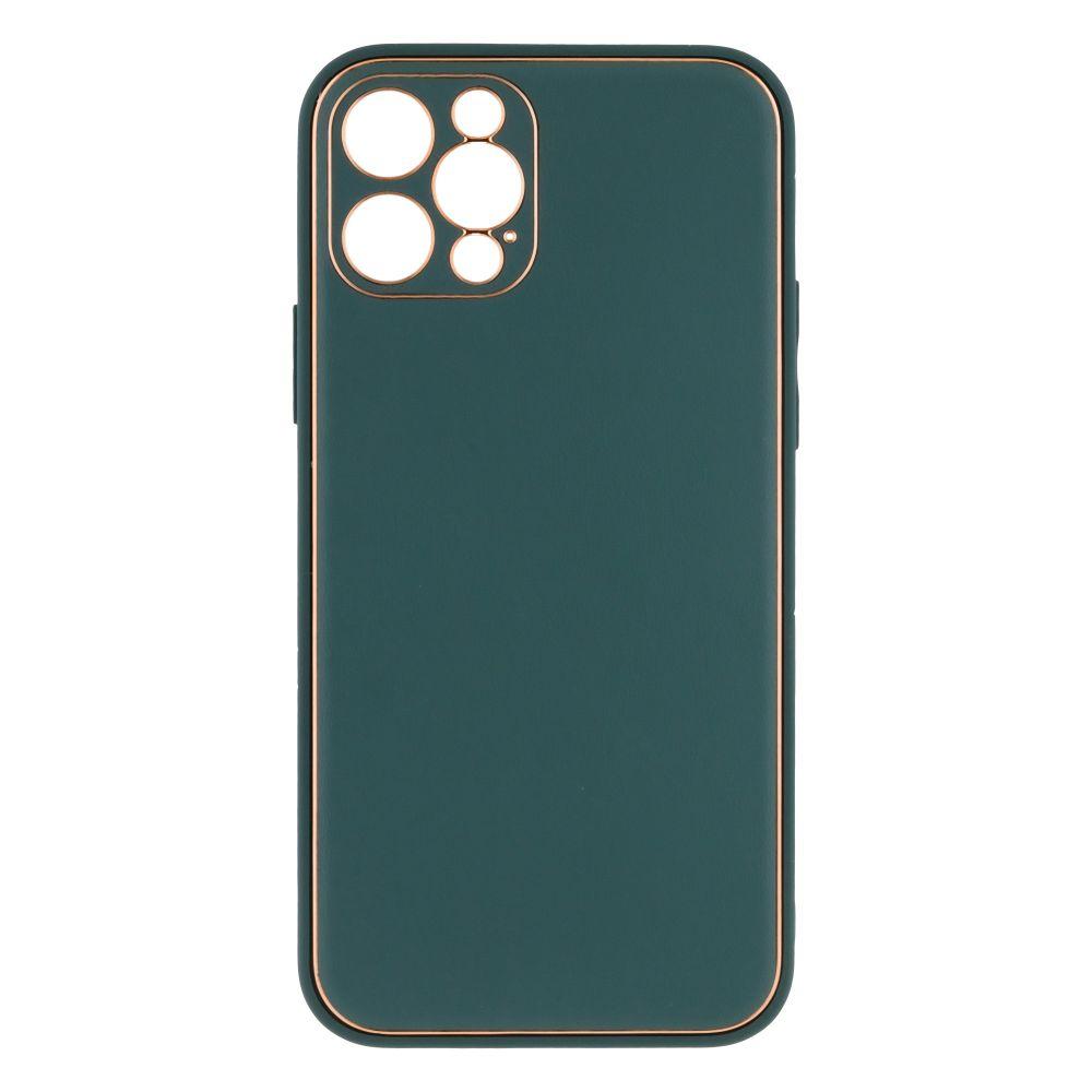 Чохол Leather Gold with Frame для iPhone 12 Pro Dark Green