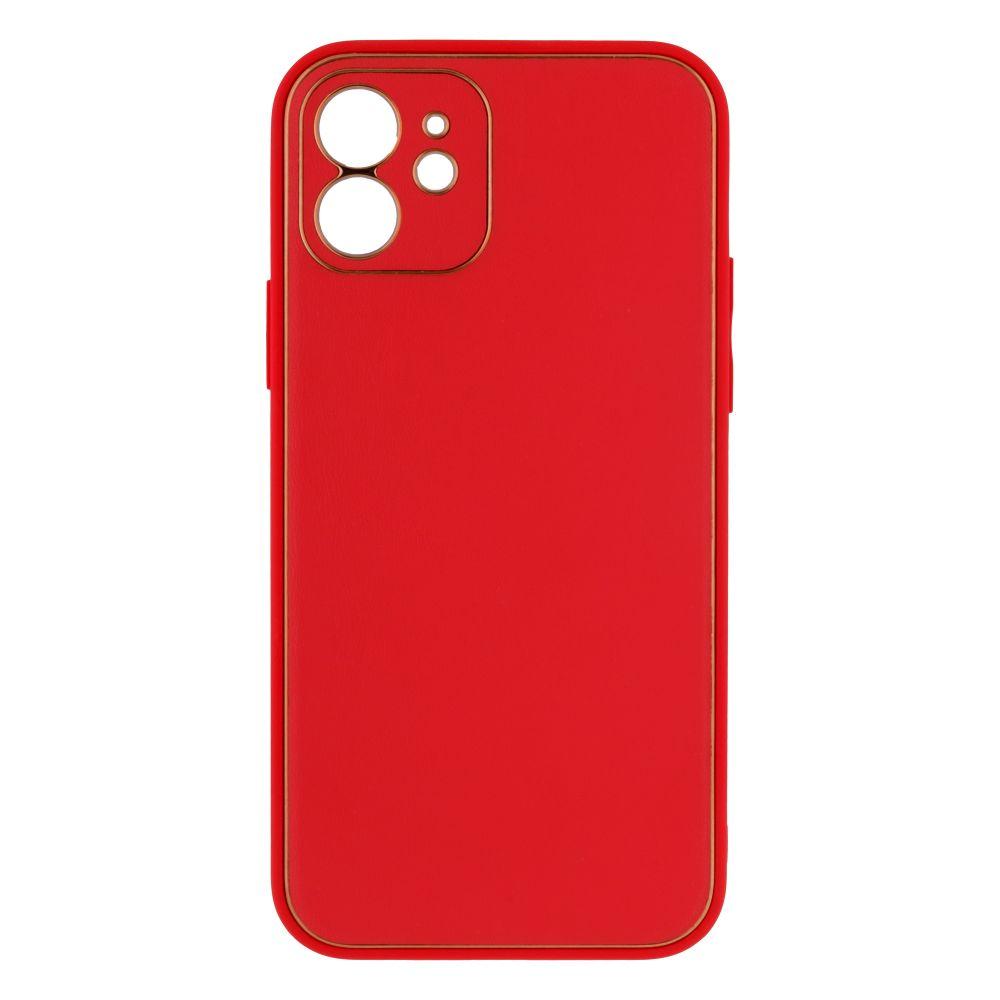 Чохол Leather Gold with Frame для iPhone 12 Red, фото 1