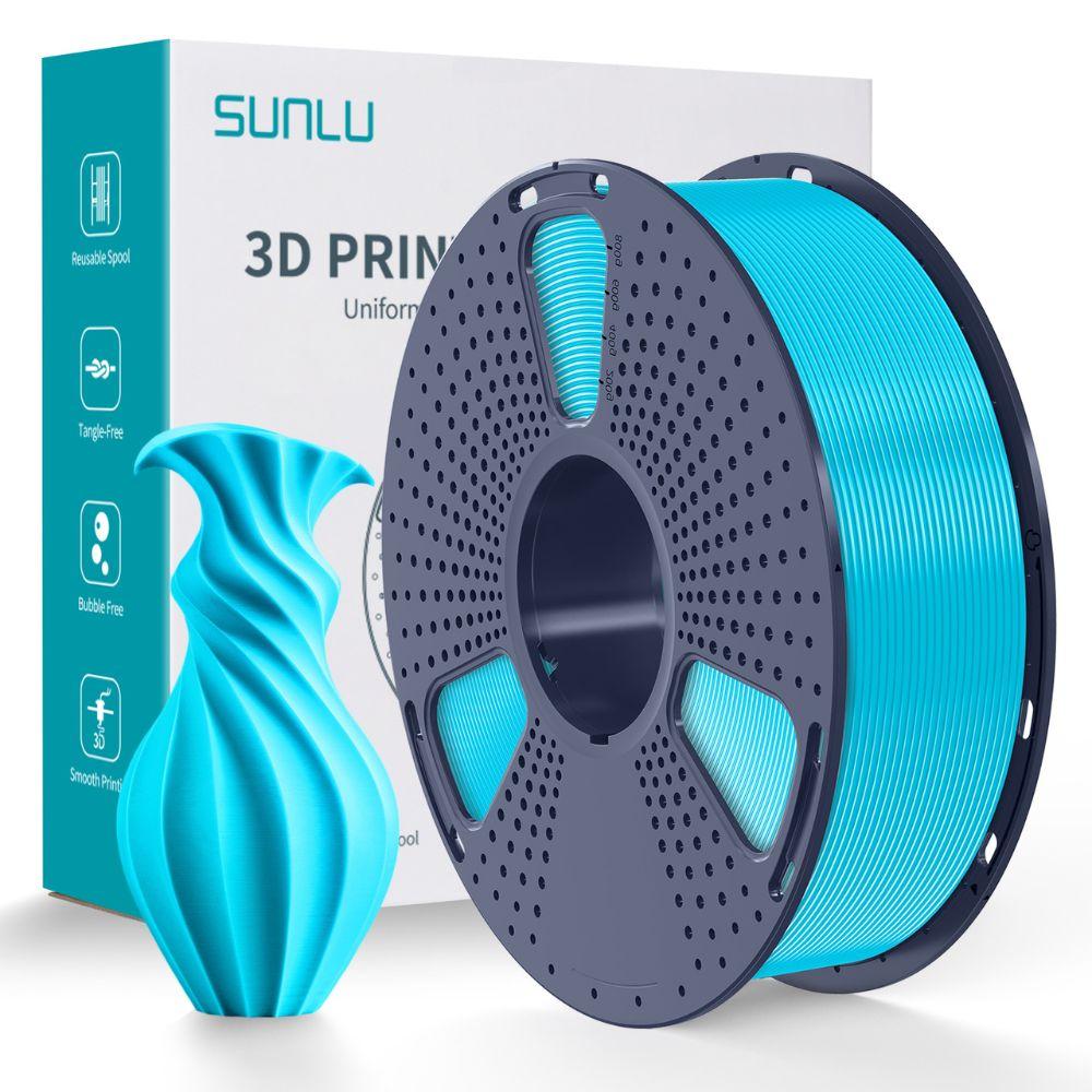 Пластик філамент для 3Д-друку SUNLU PLA Cyan (04441012Z), Reusable Spool, 1.75мм, 1кг, 330м, 200-240°C, Бірюзовий