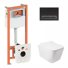 Комплект підвісний унітаз Qtap Crow Rimless + інсталяція Nest 4 в 1