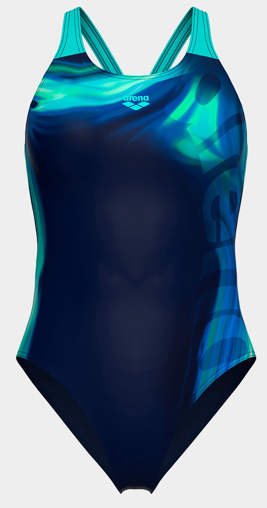 Купальник закритий для жінок Arena DREAMHLINE SWIMSUIT V BACK синій, бірюзовий Жін 38, фото 1