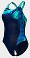 Купальник закритий для жінок Arena DREAMHLINE SWIMSUIT V BACK синій, бірюзовий Жін 36, фото 2