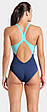 Купальник закритий для жінок Arena DREAMHLINE SWIMSUIT V BACK синій, бірюзовий Жін 36, фото 8