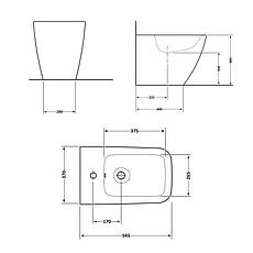 Біде підлогове Qtap Crow 545х360х410 White QT05443370W, фото 3