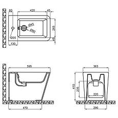 Біде підлогове Qtap Tern 560х360х400 White QT1744003CW, фото 3