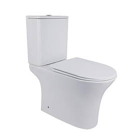 Унітаз-компакт Qtap Presto безобідковий з сідінням Soft-close QT24221217AW