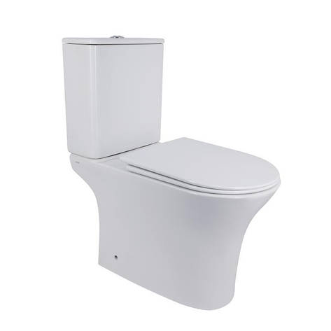 Унітаз-компакт Qtap Presto безобідковий з сідінням Soft-close QT24221217AW, фото 1