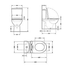 Унітаз-компакт Qtap Presto безобідковий з сідінням Soft-close QT24221217AW, фото 2
