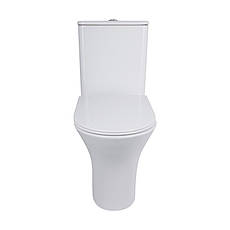 Унітаз-компакт Qtap Presto безобідковий з сідінням Soft-close QT24221217AW, фото 3