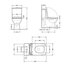 Унітаз-компакт Qtap Nando безобідковий з сидінням Soft-close QT12221222AW, фото 2