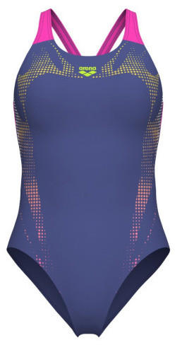 Купальник закритий для жінок Arena SPIDER WEB SWIMSUIT V BACK рожевий Жін 36, фото 1
