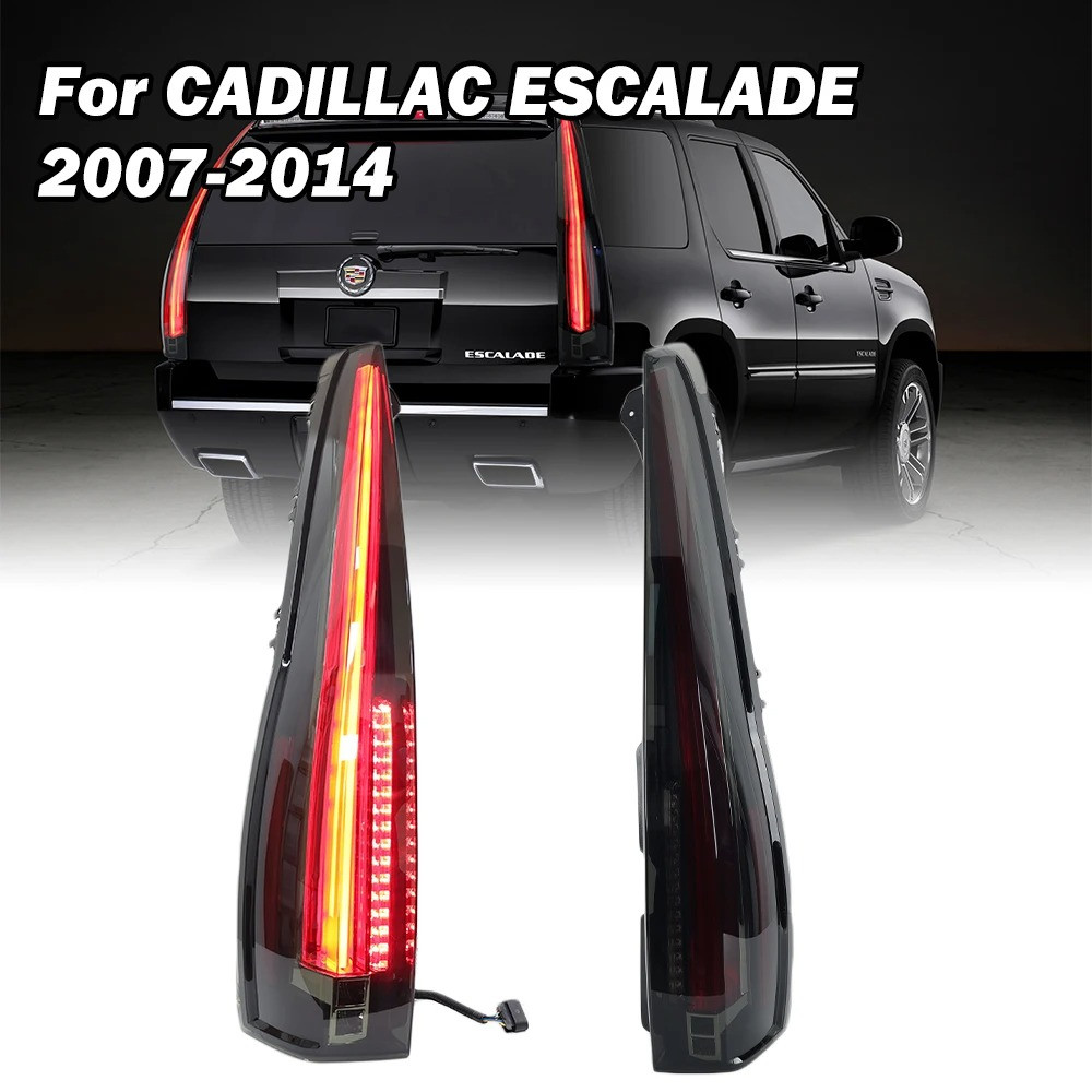 Комплект задніх фонарів для Cadillac Escalade 2007-2014 (з дальнім світлом, стоп-сигналом, червоним указателем повороту та ліхтаре