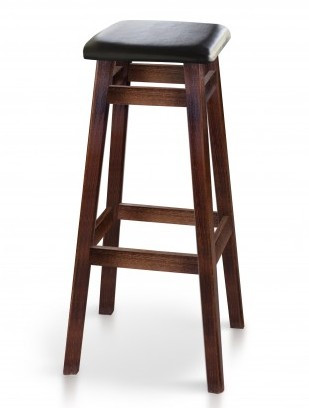 Табурет барний з м'яким сидінням Мікс меблі, колір темний горіх