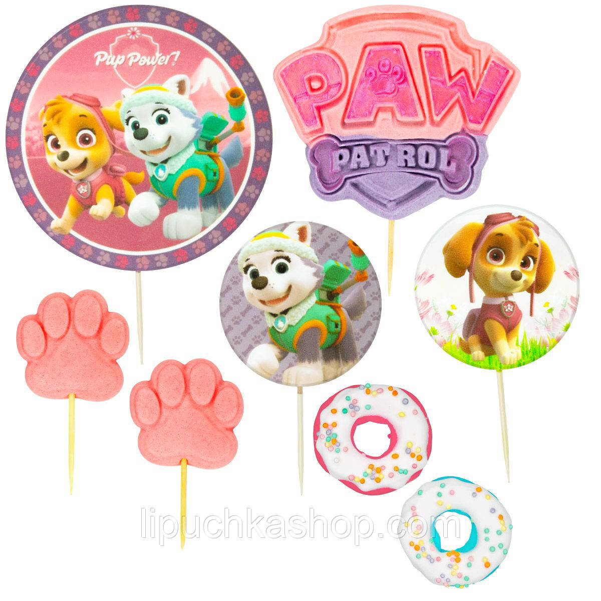 Набір цукрового декору Добрик "Патруль (дівчата)" 8 елементів, фото 1