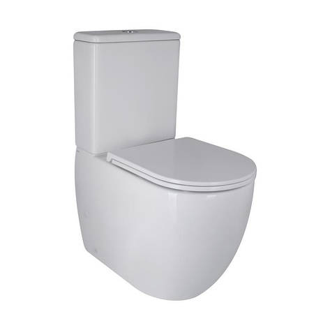Унітаз-компакт Qtap Robin Ultra Quiet безободковий з сидінням Soft-close QT13222128AUQ1W, фото 1