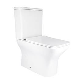 Унітаз підлоговий Qtap Aries Rimless безобідковий з сидінням Soft-close WHITE QT03228302W