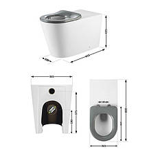 Унітаз підлоговий Qtap Freedom інклюзивний безбачковий Rimless безобідковий з сидінням Soft-close WHITE, фото 2